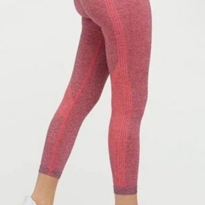 Spanx Seamless Sculpt Leggings Spacedye Coral Punch Size Large Workout Gym NEW